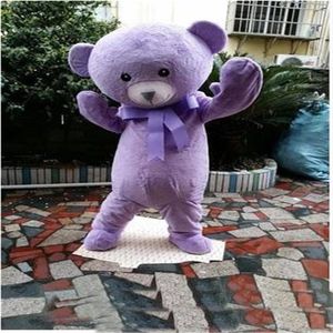 2018 Venta de fábrica hot cakes oso de peluche mascota traje de animal mascota de lavanda púrpura oso ropa mascota de dibujos animados para adultos para Halloween 267D