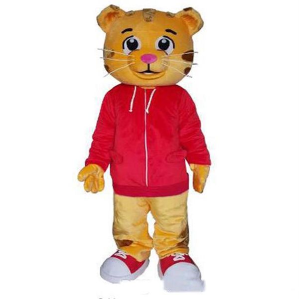 2018 usine mignon Daniel le tigre veste rouge personnage de dessin animé mascotte Costume fantaisie Dress241A