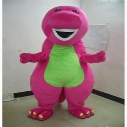 2018 Factory Direct beroep Barney Dinosaur Mascot Costumes Halloween Cartoon volwassen maat Fancy Dress244LL