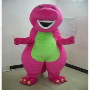 2018 Profession directe d'usine Costumes de mascotte de dinosaure Barney Halloween Cartoon Taille adulte Fantaisie Dress246I