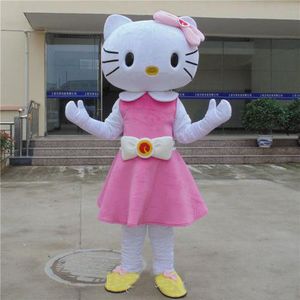 2018 fabriek directe verkoop volwassen grootte roze hallo kt mascotte kostuum gratis verzending gfit
