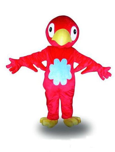2018 venta directa de fábrica grande hermoso pájaro rojo vestido de lujo de dibujos animados adulto animal mascota traje envío gratis