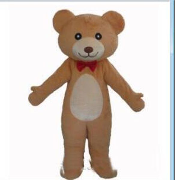 Costume d'ours en peluche de mascotte de cravate rouge de vente directe d'usine 2018