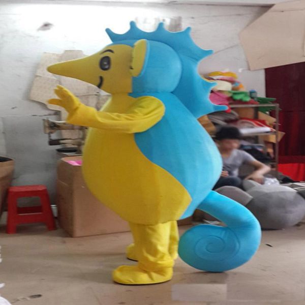 2018 vente directe d'usine costume de mascotte de cheval de mer dessin animé costume de spectacle couturier dessin animé déguisement