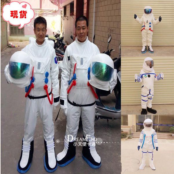 2018 Costume de mascotte de costume spatial de vente directe d'usine Costume de mascotte d'astronaute avec sac à dos avec gant LOGO, chaussures, livraison gratuite taille adulte