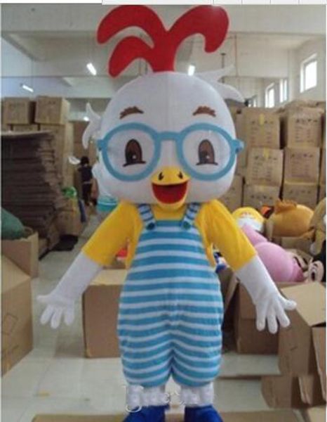 2018 usine lunettes chaudes costume de mascotte de poulet enfants adultes taille fête déguisement vente directe d'usine prix inférieur de haute qualité