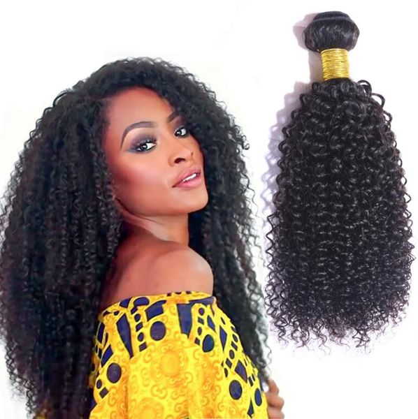 Prix usine 2018 ! Cheveux brésiliens crépus bouclés paquets de cheveux avec fermeture à lacets 100% trame de cheveux humains sans enchevêtrement