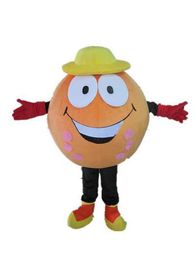 2018 Factory Sale Hot Light en gemakkelijk om een ​​Orange Ball Mascot Coötme met gele hoed te dragen voor volwassen om te dragen te koop