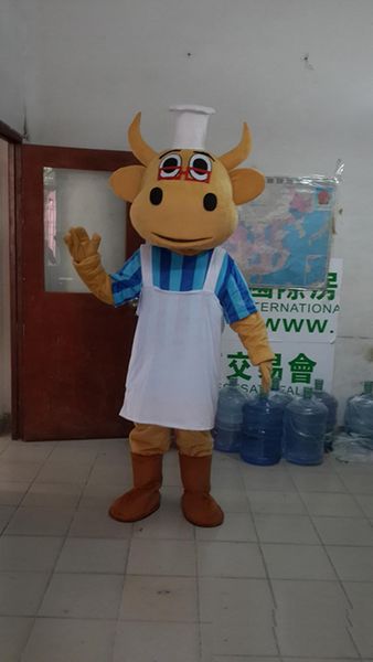 2018 vente d'usine chaude belle poupée de dessin animé Chef Niu Costume de mascotte livraison gratuite