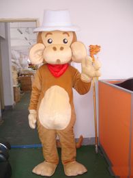 2018 fabriek verkoop hete mooie apen met grote oren cartoon pop mascotte kostuum gratis verzending