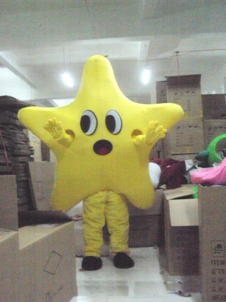 2024 Vente d'usine Costume de mascotte de dessin animé Hot Yellow Star pour adultes Christmas Halloween tenue fantaisie Givil