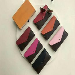 2018 Fashion Card Holder Bag damesmekerd echte lederen tas geen rits koehide munt portefeuilles gril koppelingsporta met doos 62119