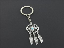 2018 Fashion Dream Catcher Tone Key Chain Silver Ring Feather Pichets Keyring Keychain pour Gift1024605
