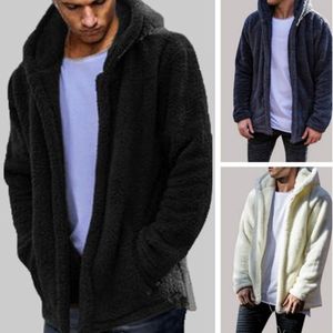 2018 Fashion Mens Winter Teddy Bear Pocket Fluffy Jas Fleece Bont Bovenkleding Hoodies