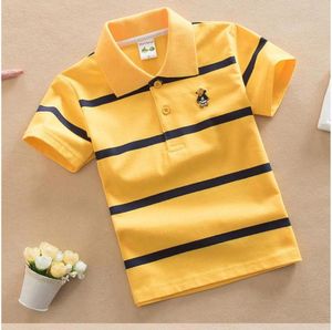 2018 Fashion Summer Kids Boy Polos Korte shirt Tops Katoenpolo shirts Hoge kwaliteit Stripe Boys Shirts Kleding Kinder kleding76800742222