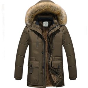 Chaquetas de invierno de moda 2018 para hombre de talla grande más forro de lana de algodón parka cálida en abrigos largos chaquetas sueltas casuales de color sólido