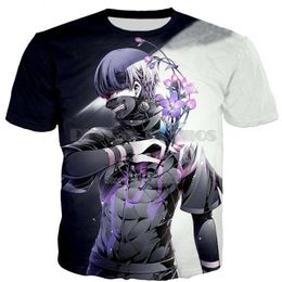 2018 mode femmes hommes Anime Tokyo Ghoul drôle impression 3D décontracté à manches courtes t-shirt XTXS019278Z