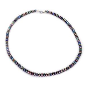 Bijoux de perles d'eau douce à la mode collier de boucle d'aimant de perle noire d'eau douce naturelle bijoux de charme féminin en gros