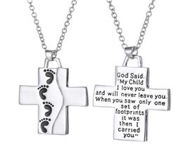 Collier croix de jésus avec lettres mon enfant, pendentif je t'aime, bijoux à la mode, cadeau pour femmes, Kids9766848, 2018