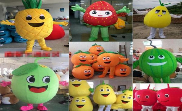 2018 traje de la mascota de la fruta manzana calabaza limón sandía traje de dibujos animados tamaño de los niños adultos fiesta vestido de lujo 1269227