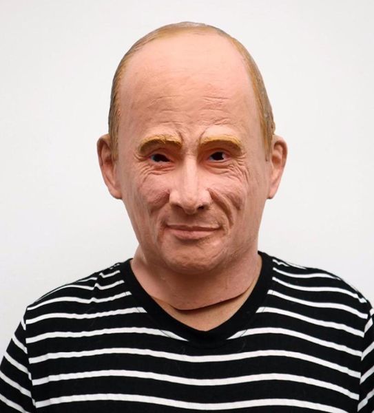 2018 Divertido Realista Látex Natural Divertido Cosplay Halloween Putin Máscara Celebridad Presidente Ruso Disfraz FACE Ball Party Masks9439200