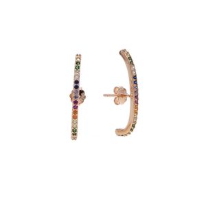 2018 Véritable barre en argent sterling 925 longue boucle d'oreille avec couleur zircone boucle d'oreille pour les femmes jolie fille manchette de mariage boucle d'oreille bijoux de mode