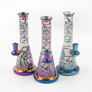 Hookahs Colorful 8.8 pulgadas Glass Bubbler Bongs Cyclone Water Pipes Tabaco Oil Dab Rigs con 14mm Female Bowl