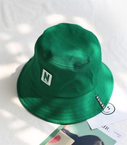 2018 Green Bucket Hat Fisherman Chapeaux Men Femmes Summer Summer Street Hip Hop Dancer Cotton Panama City Hat290C6314028