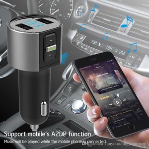 Auto Audio FM-zender Bluetooth 5.0 MP3-speler Handsfree Sigarettenaansteker Dual USB Opladen Batterij Voltage Detection U Disk Play