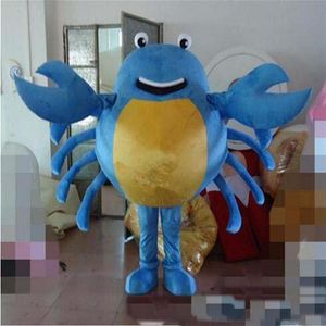 2018 haute qualité adulte mignon marque dessin animé nouveau professionnel Hollawoon bleu crabe mascotte Costume fantaisie Dress266p