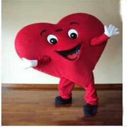 2018 Costume de mascotte coeur rouge taille adulte de haute qualité Costume de mascotte coeur fantaisie 231E