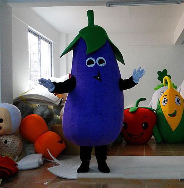 2022 haute qualité EVA matériel aubergine mascotte Costume légumes dessin animé vêtements Halloween anniversaire publicité