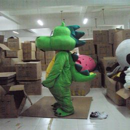 2018 Hoge kwaliteit Groene Draak Dinosaurus Mascotte Kostuum Fancy Kostuum Mascotte voor Volwassenen Cadeau voor Halloween Carnaval party303Q