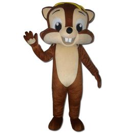 2018 Costume de mascotte d'écureuil marron de haute qualité avec de grandes dents pour adulte à porter