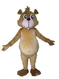 2018 Costume de mascotte de petit écureuil brun chaud de haute qualité avec une petite bouche pour adulte à porter