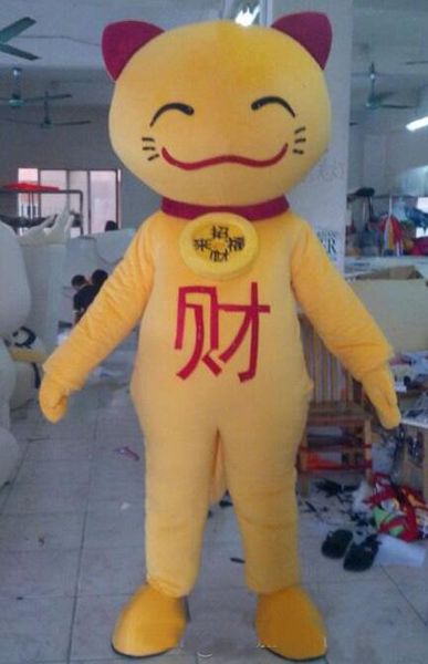 2018 haute qualité chaude adulte Maneki Neko mascotte Fortune chat costume chat chanceux costume en peluche à vendre