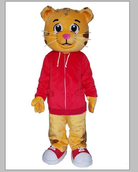 2018 Costume de mascotte de tigre chaud de haute qualité pour animal adulte grande fête de carnaval d'Halloween rouge
