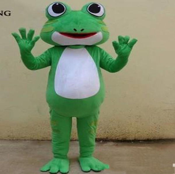2018 Costume de mascotte de vêtements de grenouille chaude de haute qualité Costume de mascotte de personnage adulte Costume de fête de vacances Kermit