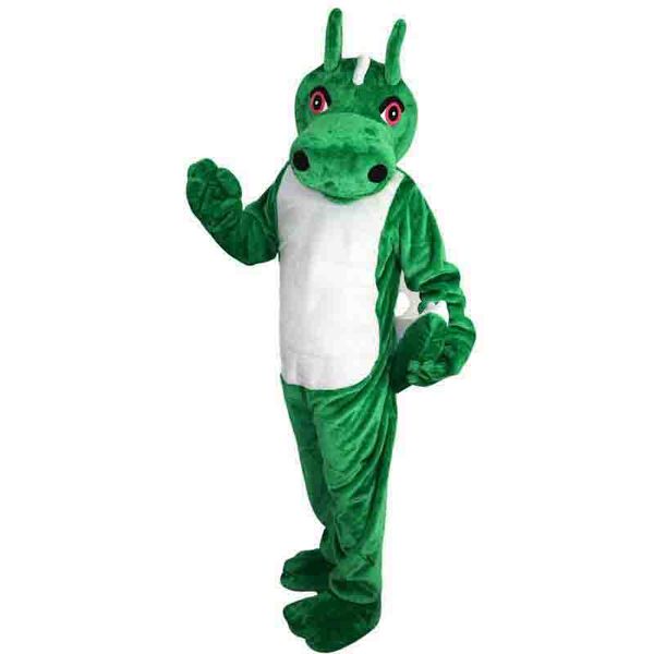2018 costumes de mascotte de dragon de dinosaure vert chaud de haute qualité pour adultes cirque noël tenue d'halloween costume de déguisement livraison gratuite