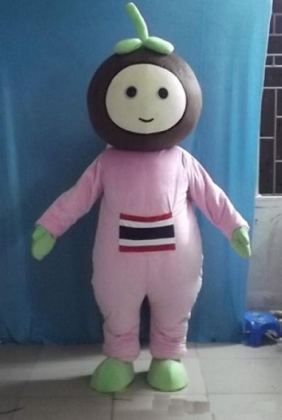 2018 Costume de fête de mangoustan de haute qualité Costumes de mascotte de mangoustan végétal mignon tenue de fête d'Halloween Costumes de mascotte