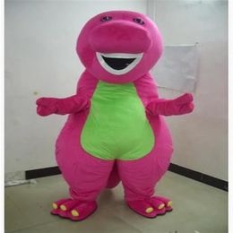 2018 Haute qualité Profession Barney Dinosaure Costumes De Mascotte Halloween Dessin Animé Taille Adulte Fantaisie Dress225g