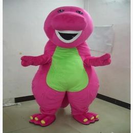 2018 Costumes de mascotte de dinosaure Barney de haute qualité Profession Halloween Cartoon Taille adulte Fantaisie Dress236m