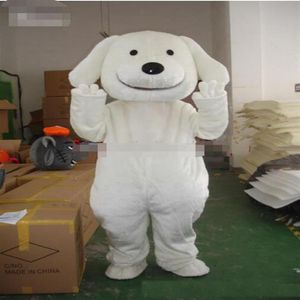 2018 Costume de mascotte de chien chiot blanc professionnel de haute qualité taille adulte EMS 2192