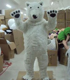 2018 Hoge kwaliteit Professionele Polar Bear Mascot Costume Fancy Dress Adult Grootte voor Halloween Party Event