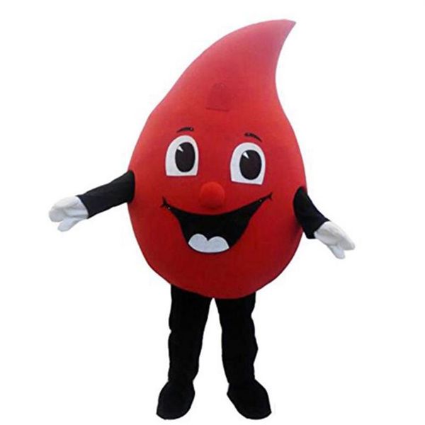 2018 Costume de mascotte de goutte de sang rouge de haute qualité Déguisement Costume de mascotte de fantaisie d'Halloween pour les activités de bien-être public297h