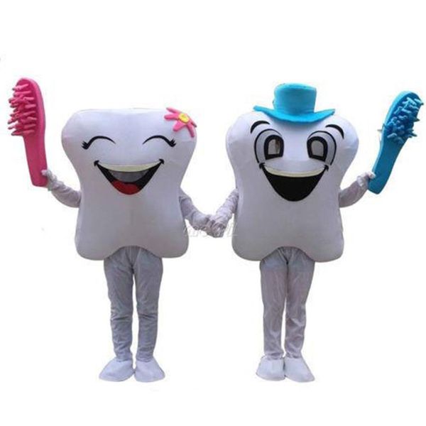 2018 disfraz de mascota de dentista con dientes sonrientes de alta calidad, vestido de fiesta de lujo para adultos, regalos 250G