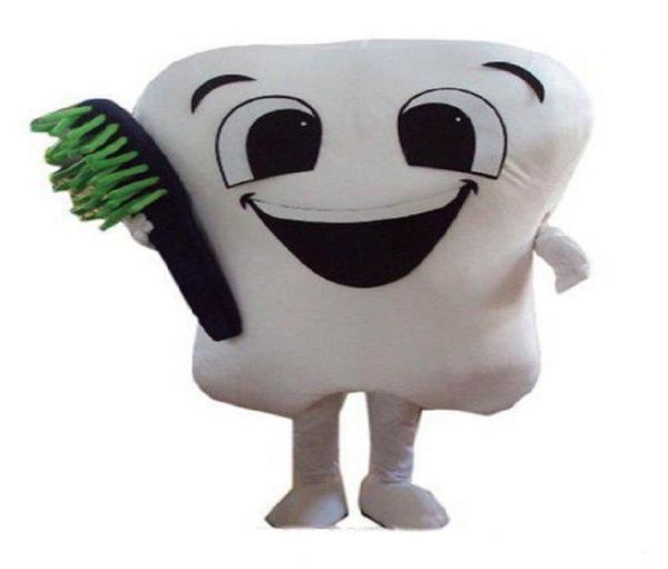 2018 Mascot de alta calidad Disfraz de disfraces Fancy Dental Cara de cuidados dentales vestidos de diversión parque de atracciones dientes7434026