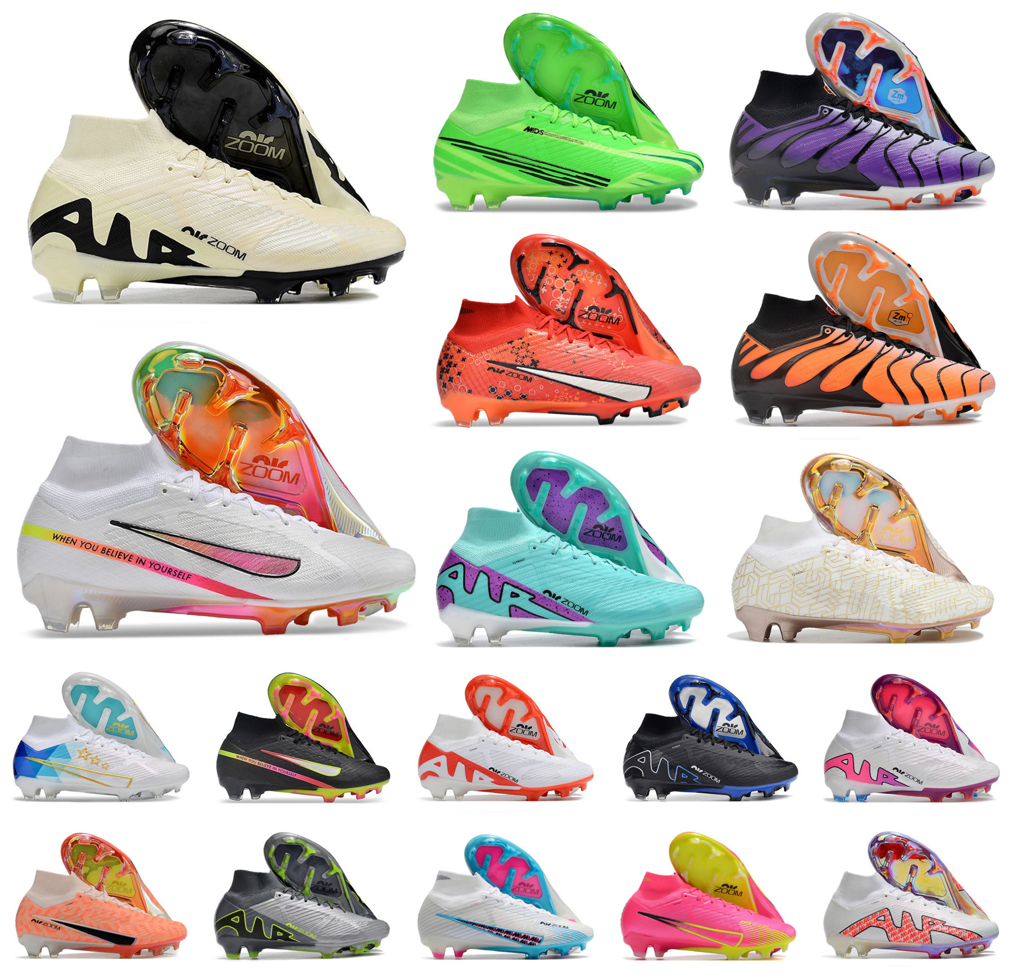 Mens Soccer Football Shoes Superfly IX 9 360 Elite FG XXV 25-årsjubileum Lysande pack Women Boys High Boots Cleats US6.5-11