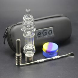 Mini Glas Water Pijp Kit DAB-stro met DABBER TOOL SILICONE JAR Smoking Accessoire Concentrate Oliereiligingen Glasbongen voor roken