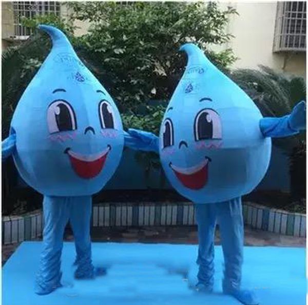 2018 Costume de mascotte de petite goutte d'eau bleue chaude pour adulte à porter des mascottes de personnages de dessins animés à vendre